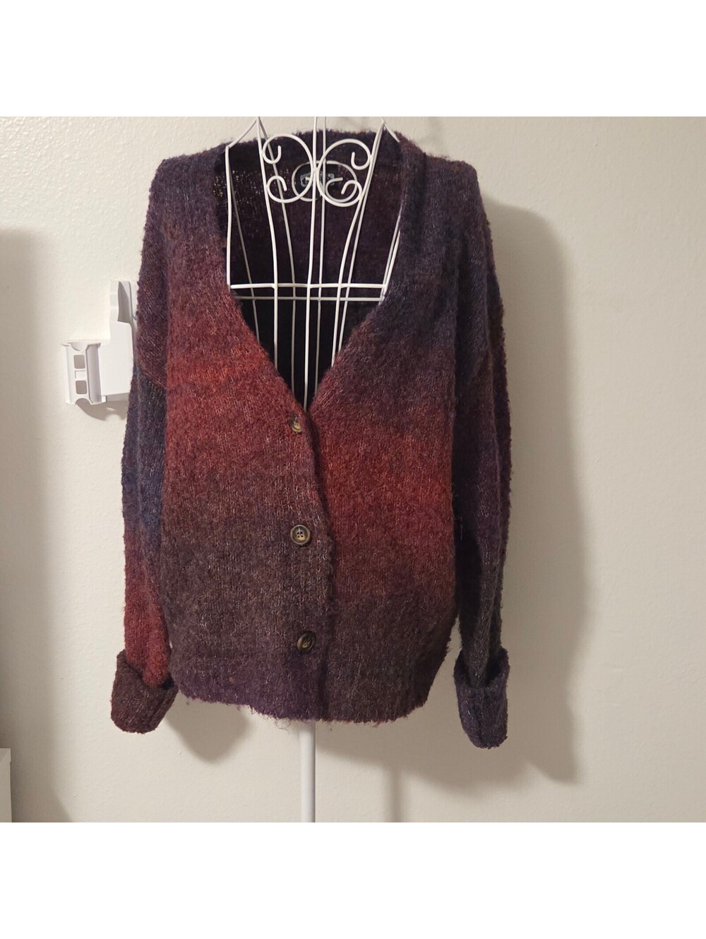 Angie Women's Gradient Color Button-Up Cardigan Sweater Size Small
